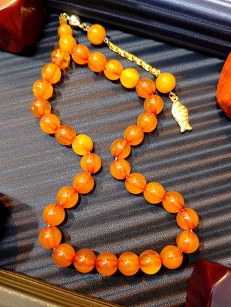 SIKMA KEHRİBAR TESBİH AMBER RENKLİ
