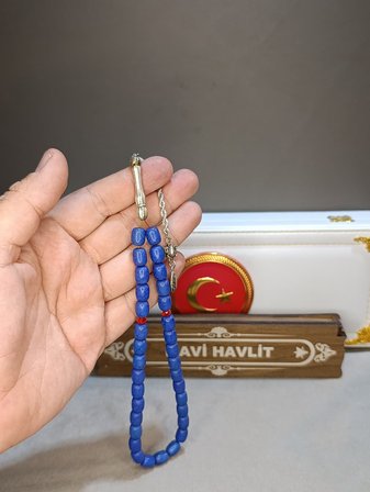 HAVLİT TAŞI DOĞALTAŞ TESBİH MAVİ RENK