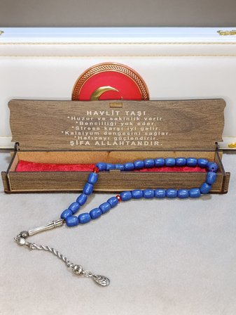 HAVLİT TAŞI DOĞALTAŞ TESBİH MAVİ RENK