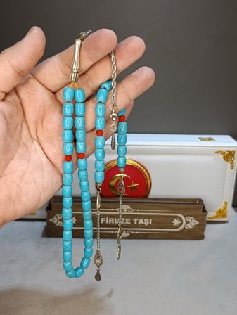 FİRUZE TAŞI DOĞALTAŞ ZAZA TESBİH SET