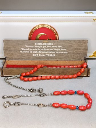 KIRMIZI HAVLİT DOĞALTAŞ TESBİH ZAZA SET