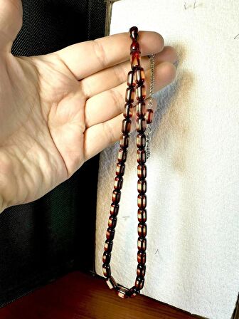 SÜRMELİ UÇAK CAMI TESBİH KAPSÜL KESİM BORDO-ŞEFFAF RENKLİ T-174