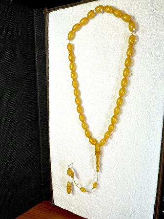 SIKMA KEHRİBAR TESBİH SARI RENKLİ BEYZİ KESİM T-179