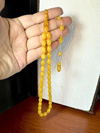 SIKMA KEHRİBAR TESBİH SARI RENKLİ BEYZİ KESİM T-179