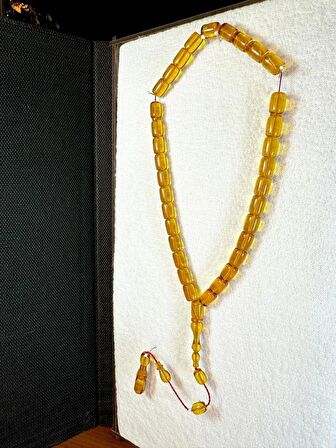 ATEŞ KEHRİBAR TESBİH BAL RENKLİ KAPSÜL KESİM T-184