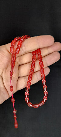 ATEŞ KEHRİBAR TURUNCU RENK TESBİH KAPSÜL KESİM 6X10MM T-381
