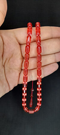 ATEŞ KEHRİBAR TURUNCU RENK TESBİH KAPSÜL KESİM 6X10MM T-381
