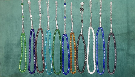 CAM TESBİH SETİ 15 ADET TEK TEK HEDİYE KUTUSUNDA T-447-9