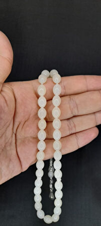 BUKALEMUN TESBİH BEYAZ/PEMBE BEYZİ KESİM TESBİH T-461