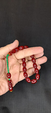ÇUBUK KEHRİBAR KAHVERENGİ EL BOY MASKOT TESBİH T-467