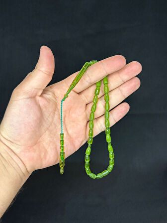  MERMİ KESİM YEŞİL RENK PLASTİK TESBİH 6 ADET SET T-479-6