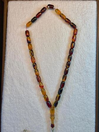 Ateş Kehribar Tesbih Kapsül Kesim Kahverengi-bal Renkli T-54