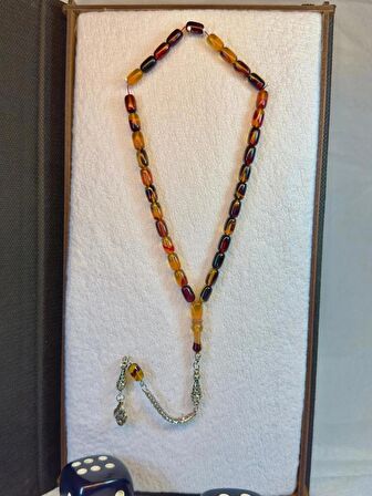 Ateş Kehribar Tesbih Kapsül Kesim Kahverengi-bal Renkli T-54