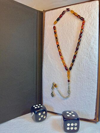 Ateş Kehribar Tesbih Kapsül Kesim Kahverengi-bal Renkli T-54