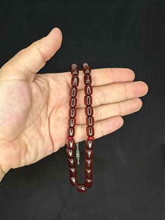 TOZ KEHRİBAR TESBİH KAHVERENGİ RENKLİ KAPSÜL KESİM 10,5MMX8,5 T-587