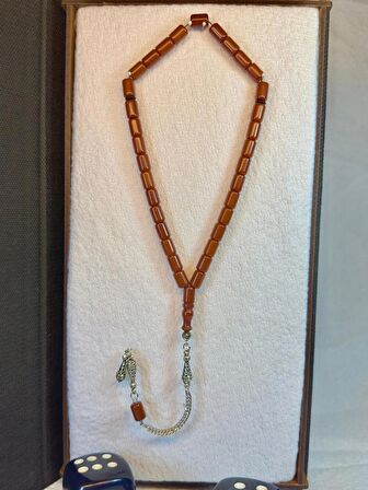 Çubuk Kehribar Tesbih Bal Renkli Kapsül Kesim T-63