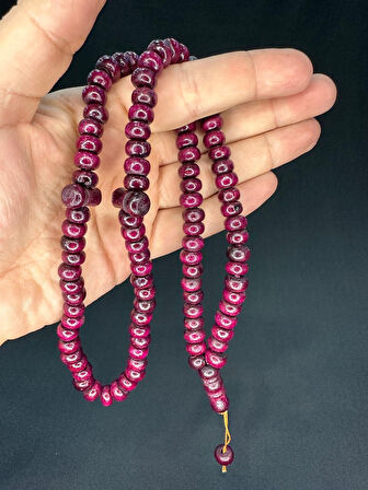ZEYTİN AĞACI 99'LUK TESBİH BORDO RENK 10,5MMX7,5MM T-768