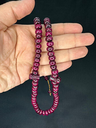 ZEYTİN AĞACI 99'LUK TESBİH BORDO RENK 10,5MMX7,5MM T-768