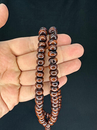 ZEYTİN AĞACI 99'LUK TESBİH KAHVERENGİ RENK 10,5MMX7,5MM T-769