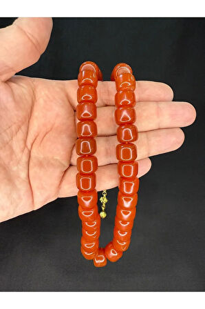 SIKMA ÇUBUK KEHRİBAR TESBİH TEKER KESİM KAHVERENGİ 10MMX13MM T-774