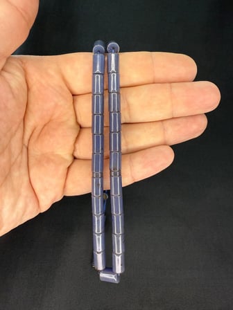 ERKAN ÇUBUKÇU USTA İŞİ ATEŞ KEHRİBAR TESBİH KESME KESİM KOYU MAVİ 10MMX6,5MM T-793