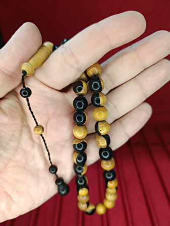 ABANOZ AĞACI TESBİH KÜRE KESİM SİYAH AĞAÇ RENGİ 10MM T-805