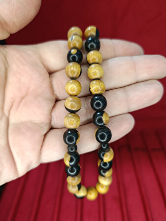 ABANOZ AĞACI TESBİH KÜRE KESİM SİYAH AĞAÇ RENGİ 10MM T-805