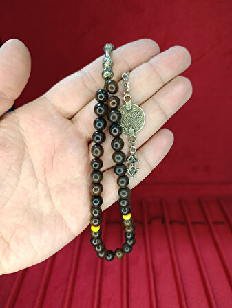 SANDAL AĞACI TESBİH KÜRE KESİM KAHVERENGİ 8MM T-806