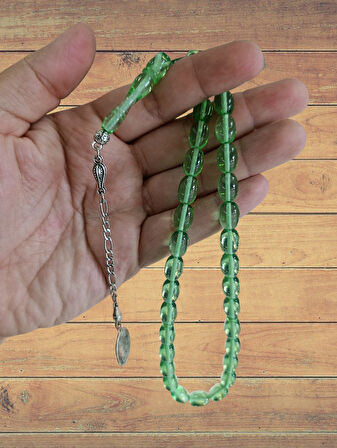 TOZ KEHRİBAR TESBİH YEŞİL RENK KAPSÜL KESİM HEDİYE T-830