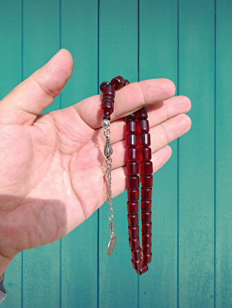 TOZ KEHRİBAR TESBİH KAHVERENGİ RENK KAPSÜL KESİM HEDİYE T-831