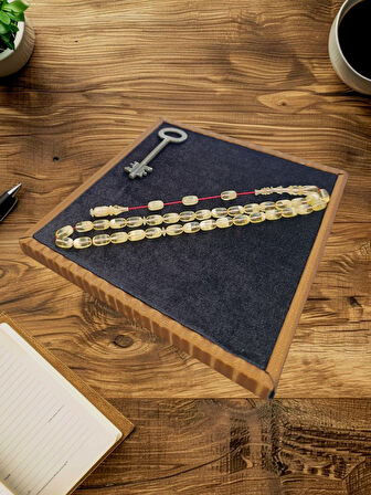 MÜGELLEF DAMLA KEHRİBAR TESBİH KAPSÜL KESİM BABALAR GÜNÜ HEDİYE T-840