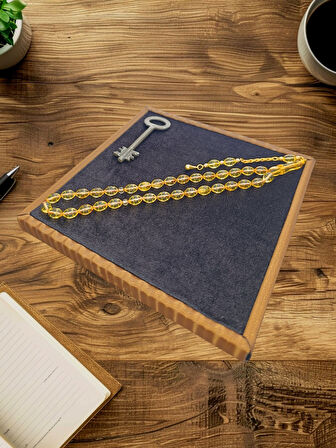 KAYA DAMLA KEHRİBAR TESBİH BEYZİ KESİM ORJİNAL BABALAR GÜNÜ HEDİYE T-841