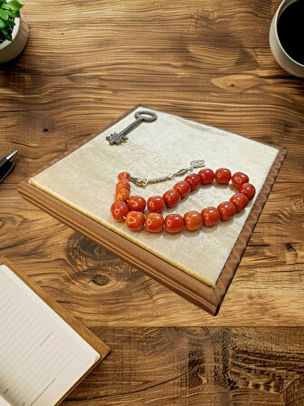 ÇUBUK KEHRİBAR TESBİH EFE BOY ŞAKŞAK KIRMIZI RENK BABALAR GÜNÜ SEVGİLİYE HEDİYE T-845