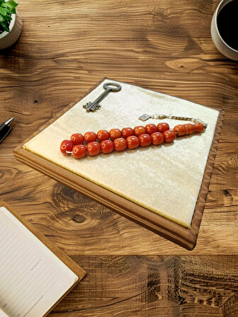 ÇUBUK KEHRİBAR TESBİH EFE BOY ŞAKŞAK KIRMIZI RENK BABALAR GÜNÜ SEVGİLİYE HEDİYE T-845