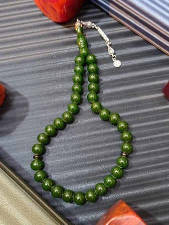 TOZ KEHRİBAR TESBİH YEŞİL RENK