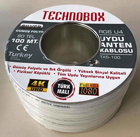 TECHNOBOX 80 TEL ANTEN KABKOSU 100 MT MAKARALI RG6