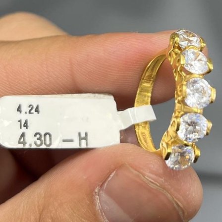 Taşlı Altın Yüzük 22 Ayar 4.30gr 14 Numara Kadın Hediye