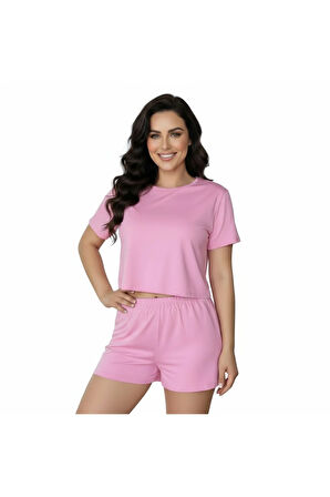T-Shirt Şort Örme Pijama Takımı