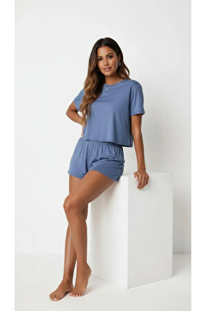 T-Shirt Şort Örme Pijama Takımı
