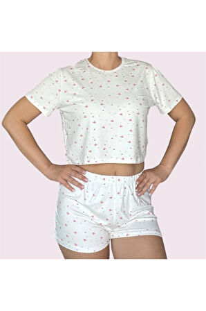 T-Shirt Şort Örme Pijama Takımı