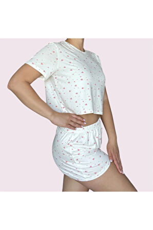 T-Shirt Şort Örme Pijama Takımı