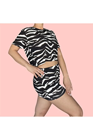 T-Shirt Şort Örme Pijama Takımı