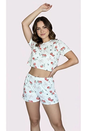 T-Shirt Şort Örme Pijama Takımı
