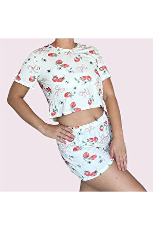 T-Shirt Şort Örme Pijama Takımı