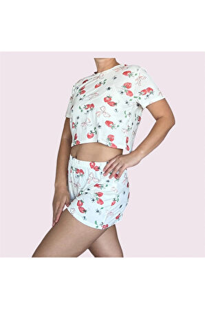 T-Shirt Şort Örme Pijama Takımı