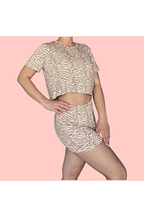 T-Shirt Şort Örme Pijama Takımı