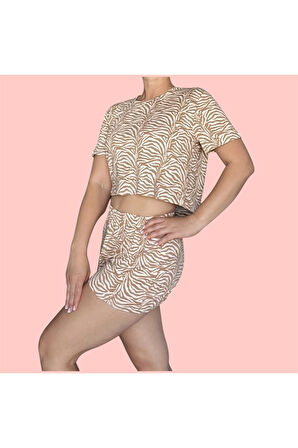 T-Shirt Şort Örme Pijama Takımı