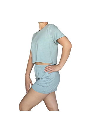 T-Shirt Şort Örme Pijama Takımı
