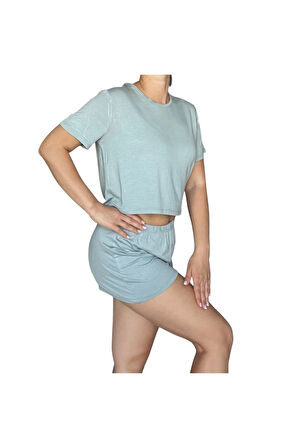 T-Shirt Şort Örme Pijama Takımı