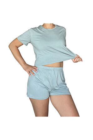 T-Shirt Şort Örme Pijama Takımı